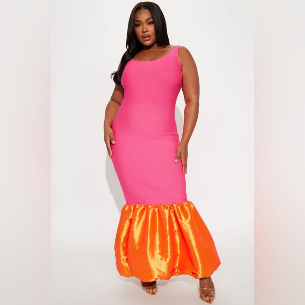 Fashion Nova Vibrant Pink and Orange Dress. NWT. Never been worn.